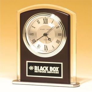 Rosewood Beveled Glass Clock (5.5"x6.5")