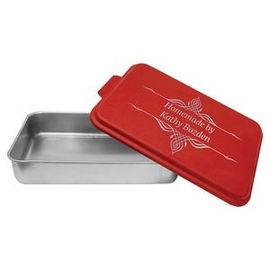 Aluminum Cake Pan with Red Lid (9" x 13")