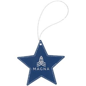 Blue/Silver Leatherette Star Ornament