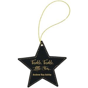 Black/Gold Leatherette Star Ornament