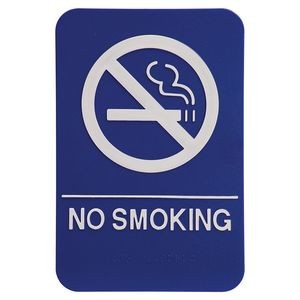Kota Pro 6" x 9" Blue/White No Smoking ADA Sign