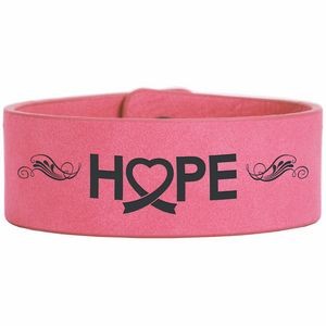 Pink Leatherette Bracelet (9.5" x 1")