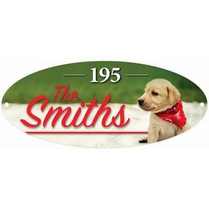 12" x 5" Gloss White Unisub Oval Building Sign