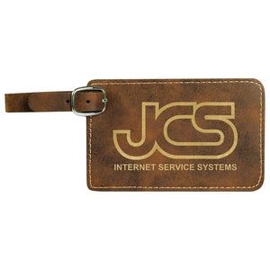 Rustic/Gold Leatherette Luggage Tag (4.25" x 2.75")