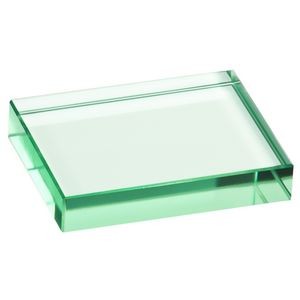 Jade Glass Paperweight (4" x 3")