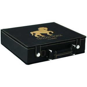 Black/Gold Leatherette 100 Chip Poker Set