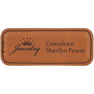 Rawhide Laser Engraved Leatherette Badge Blank with Magnet (3 1/4" x 1 1/4")