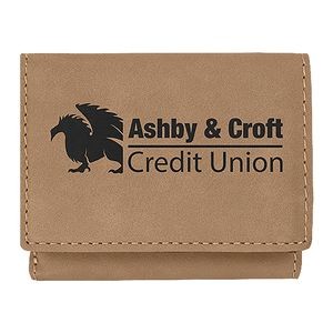 Light Brown Leatherette Trifold Wallet (4" x 3")