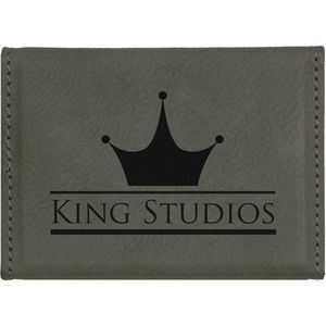 Leatherette Gray Card Case (3.75" x 2.75")
