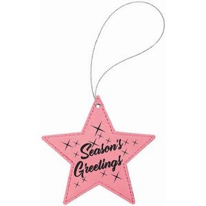 Pink Leatherette Star Ornament