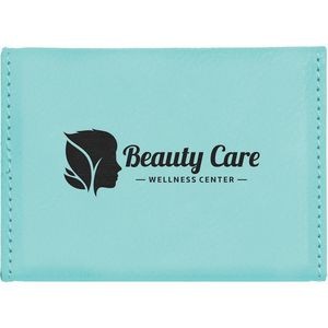 3.75" x 2.75" Teal Leatherette Card Case