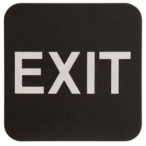 Kota Pro 6" x 6" Black/White Exit ADA Sign