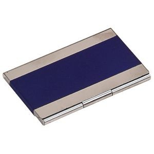 Blue Stainless Steel Business Card Case