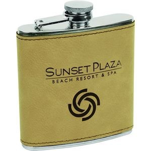 Leatherette Wrapped 6 Oz. Stainless Steel Flask