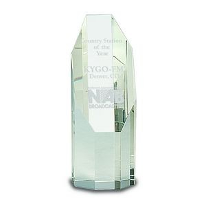 6" Clear Octagon Slant-Top Crystal Tower