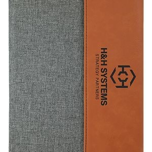 Rawhide & Gray Laser Engraved Leatherette Portfolio (7" x 9")