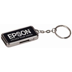 8 GB Black/Silver Metal USB Flash Drive with Keychain (3/4" x 1 1/2" x 1/4")