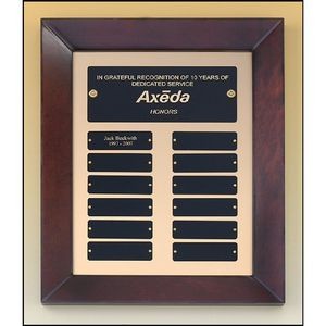 Cherry Finish Wood Frame Perpetual 12 Plate Plaque (12