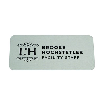 Magnetic Name Badges- 1.5" X 3" (Silver Metal)