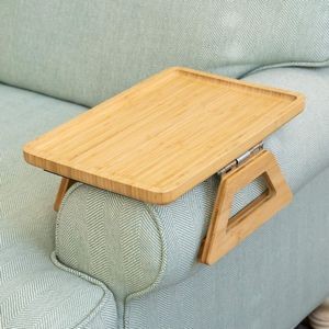 Square Bamboo Sofa Arm Tray For Couch