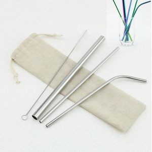 Straws Set With Linen Pouch