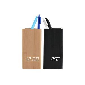 Wooden Pen Holder Alarm Clock