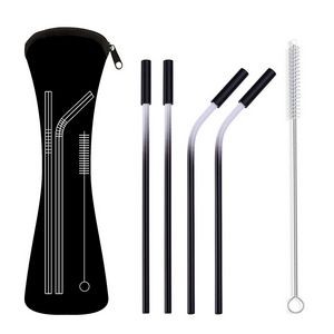 Stainless Steel Straw Set With Silicon Tip
