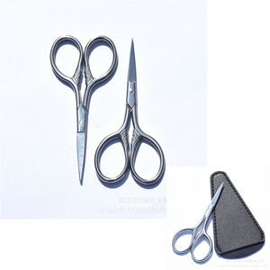 Stainless Steel Vintage Style Facial Hair Scissors With Pu Sheath