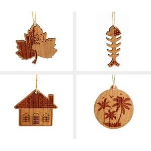 Animal Leaf House Shaped Wooden Tag