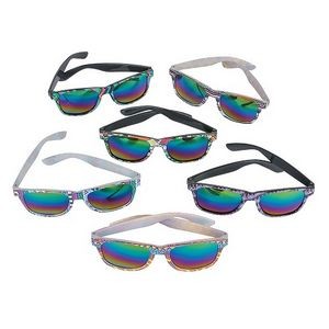 Chevron Sunglasses w/Mirror Lenses