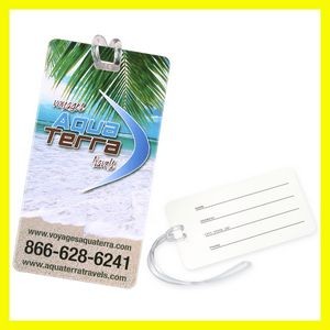 Vivid Full Color Reusable Luggage Tag w/ Clear Strap