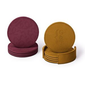 Real Leather Coaster Set - Pantone Matched
