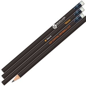 Matte Black Painted Pencils with White Eraser