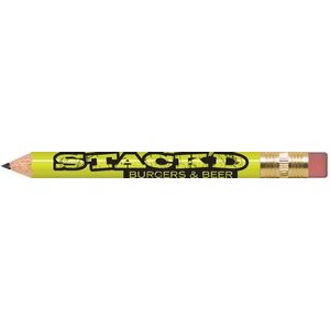 Neon Yellow Round Golf Pencils with Erasers