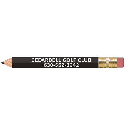 Black Hexagon Golf Pencils with Erasers