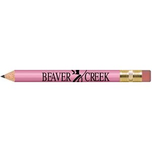 Pink Round Golf Pencils with Erasers