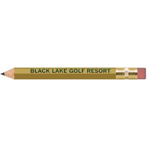 Gold Hexagon Golf Pencils with Erasers