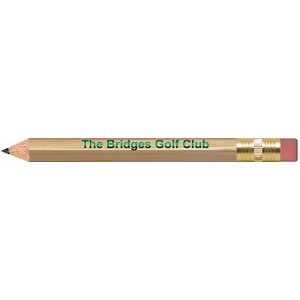 Natural Lacquered Hexagon Golf Pencils with Erasers