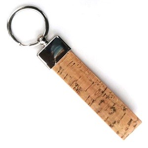 Rectangular Metal Cork Keychain