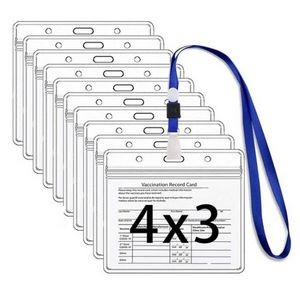 Clear Vaccination Card Holder w/Lanyard