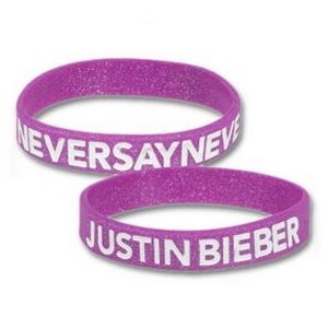 Glitter Debossed w/ Color Filled Silicone Wristband