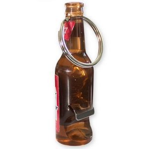 Mini Plastic Beer Bottle Shape Opener Keychain