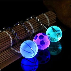 Light UP Crystal Ball LED Keychain