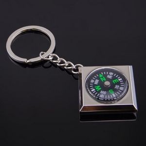 Metal Diamond Compass Keychain