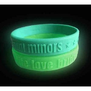 Glow in the Dark Embossed Silicone Wristband