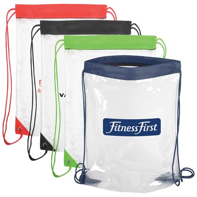 Clear Drawstring Backpack (14"x17")