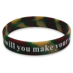 Camouflage Screen Print Silicone Wristband
