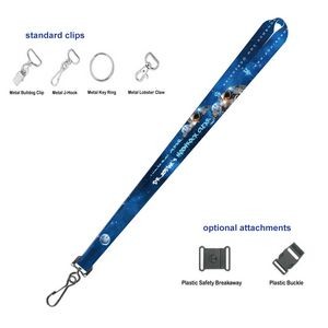3/8" Full Color Dye Sublimated Lanyard