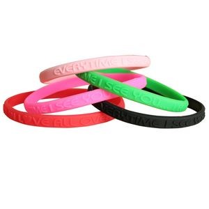 Thin Embossed Silicone Wristband