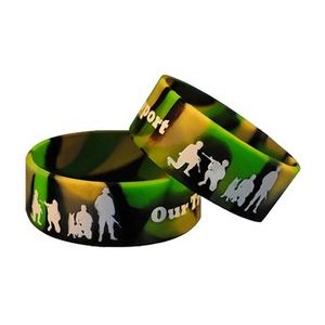 1" Camouflage Screen Print Silicone Wristband